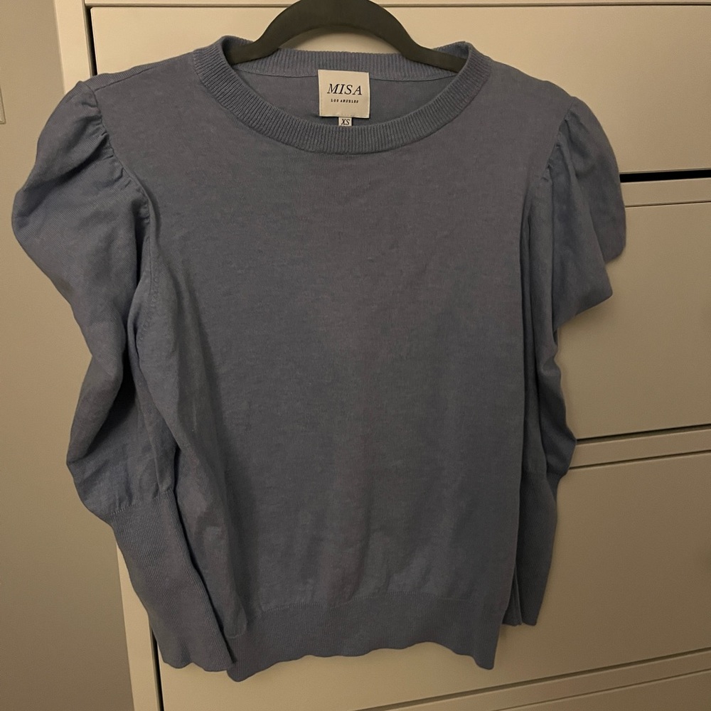 MISA Los Angeles Blue Dressy Top